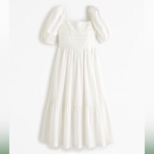 Abercrombie & Fitch White Midi Dress